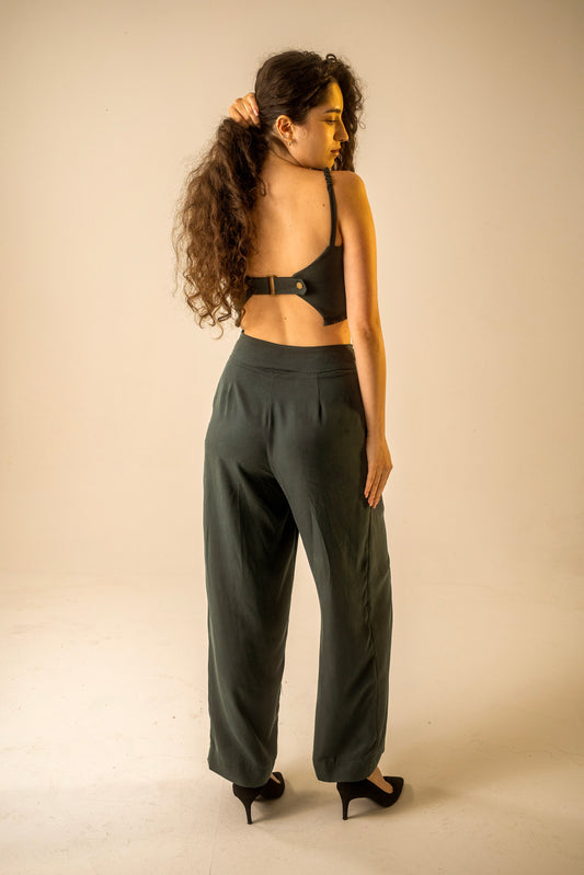 Teal Crop Fringe Bralette