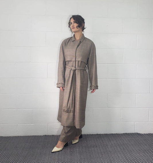 Houndstooth Trench Coat