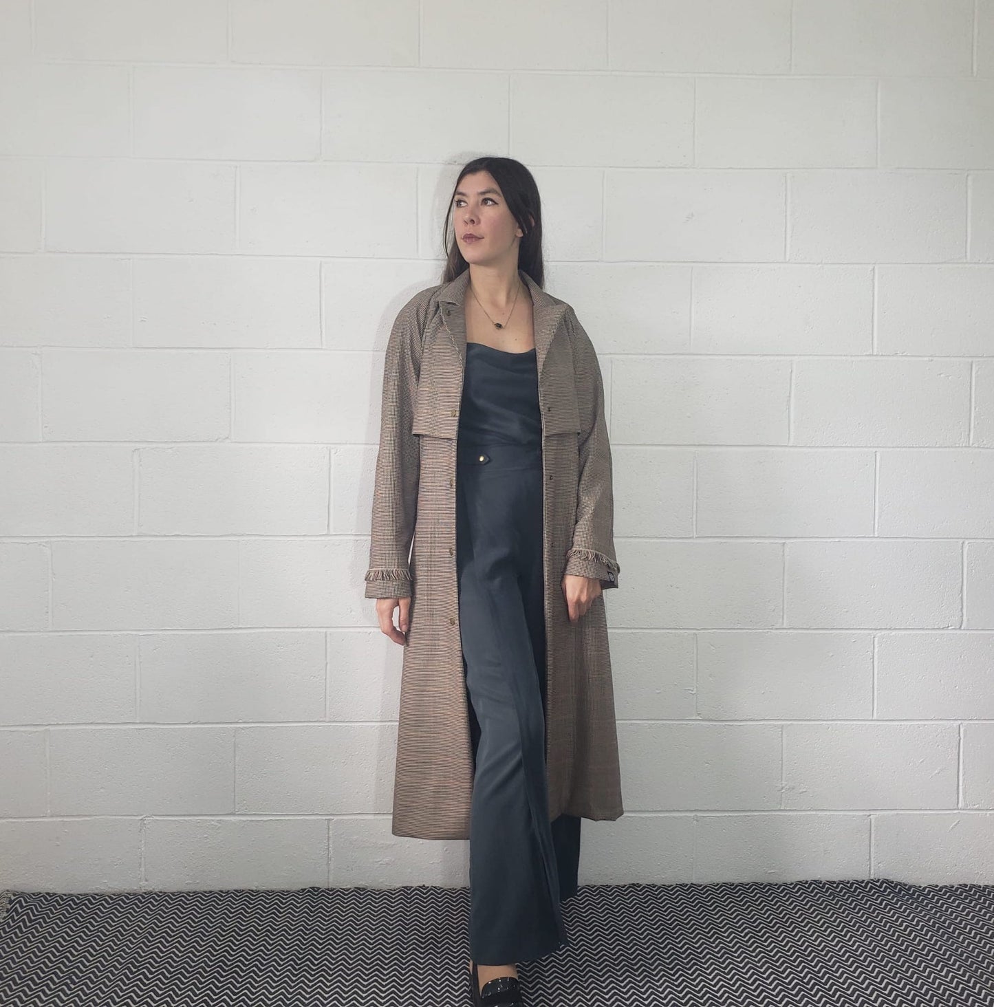 Houndstooth Trench Coat