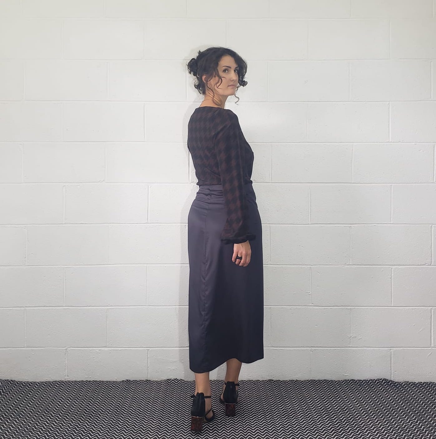 Bamboo silk popper skirt