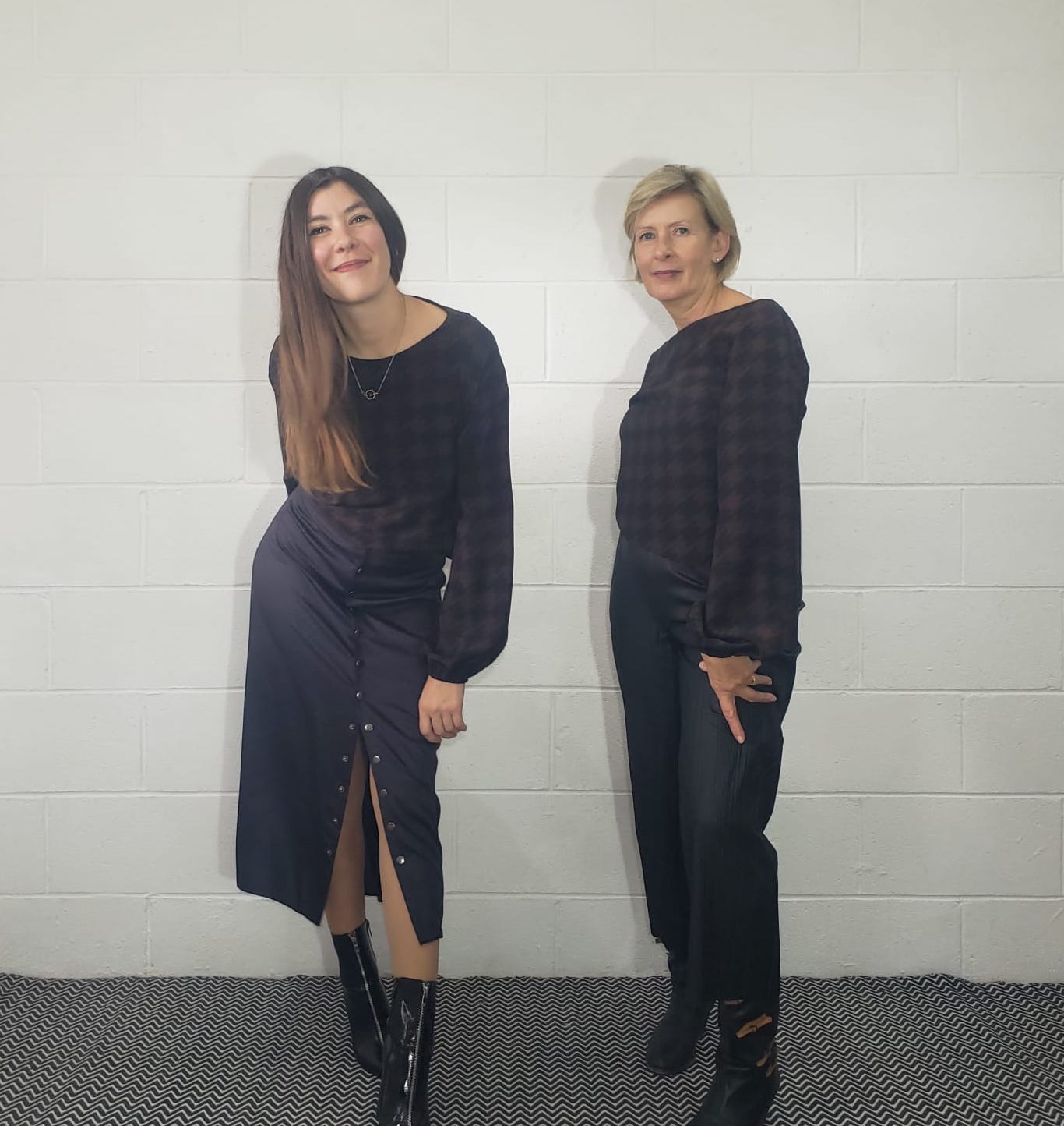 Houndstooth silk blouse