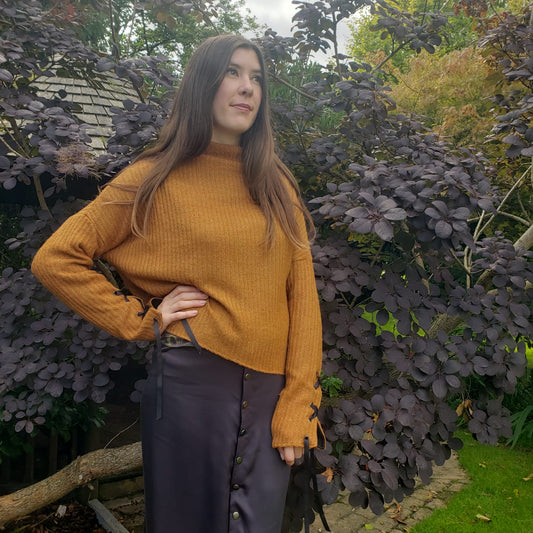 Bamboo silk popper skirt