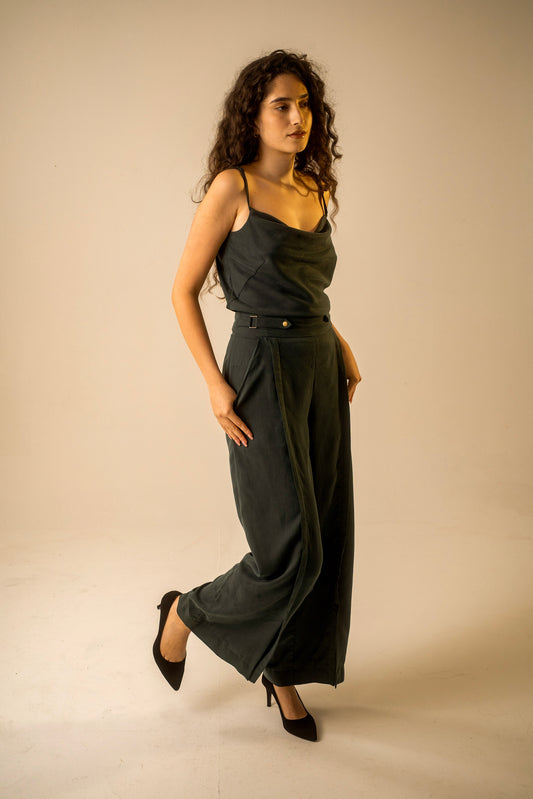 Teal Cowl Camisole Top