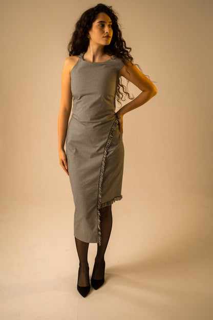 Check Fringe Dress