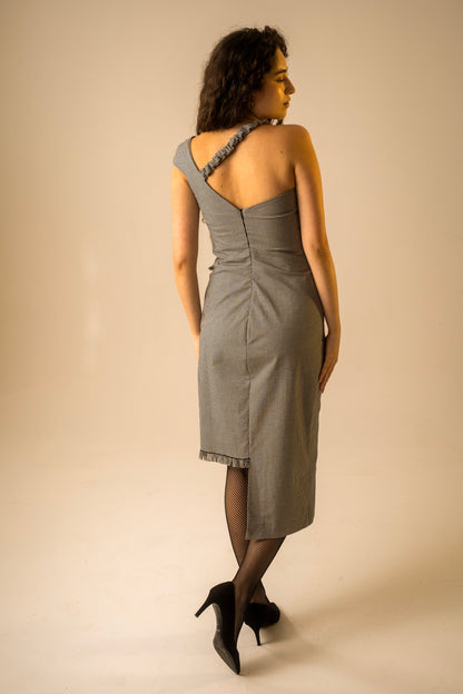 Check Fringe Dress
