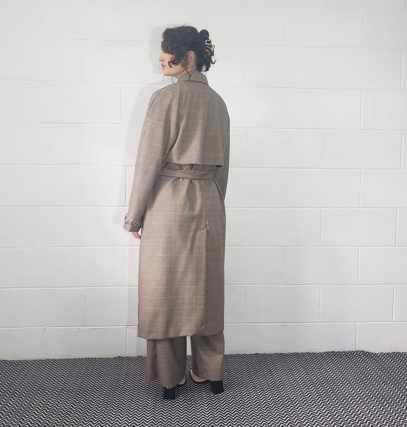 Houndstooth Trench Coat