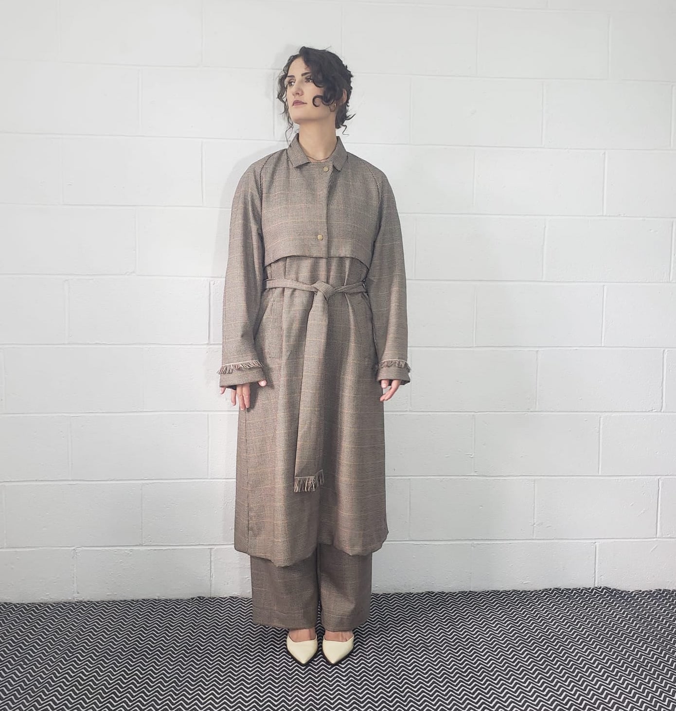 Houndstooth Trench Coat