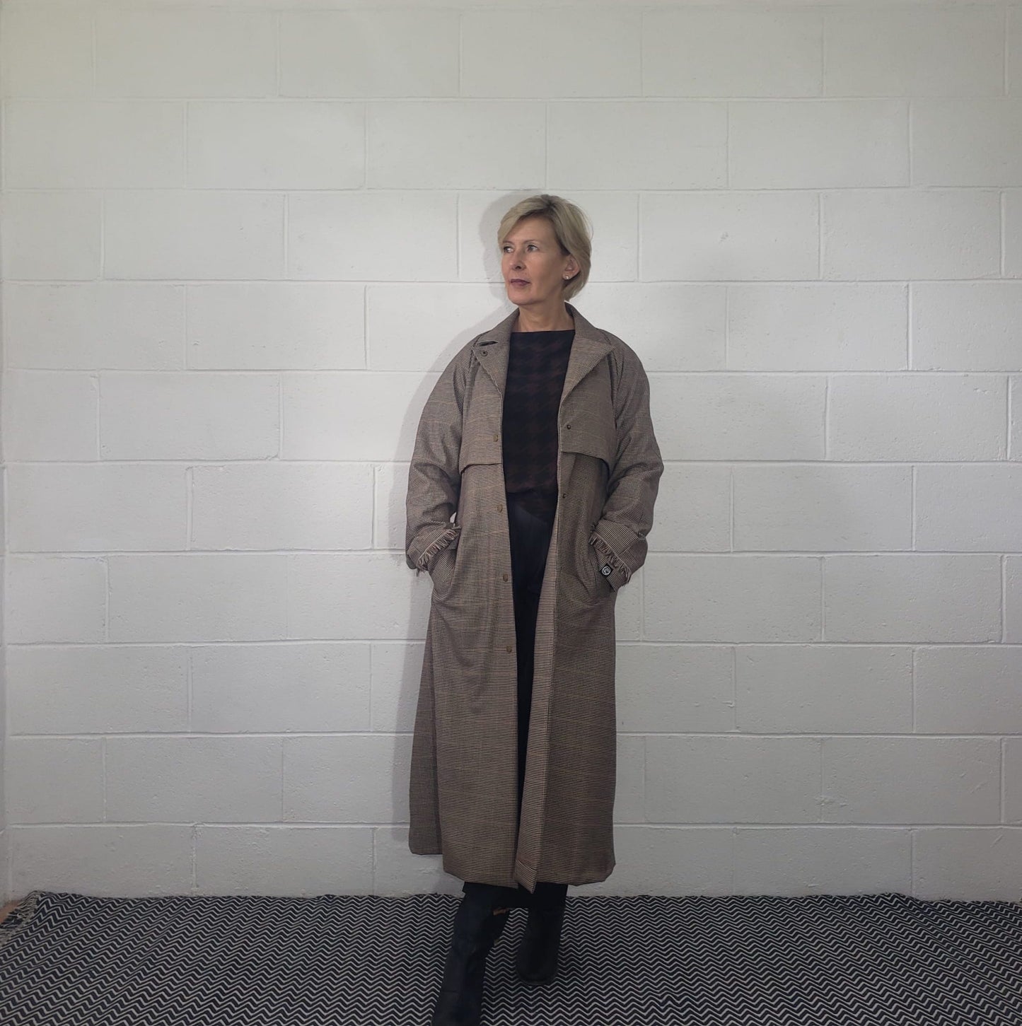 Houndstooth Trench Coat