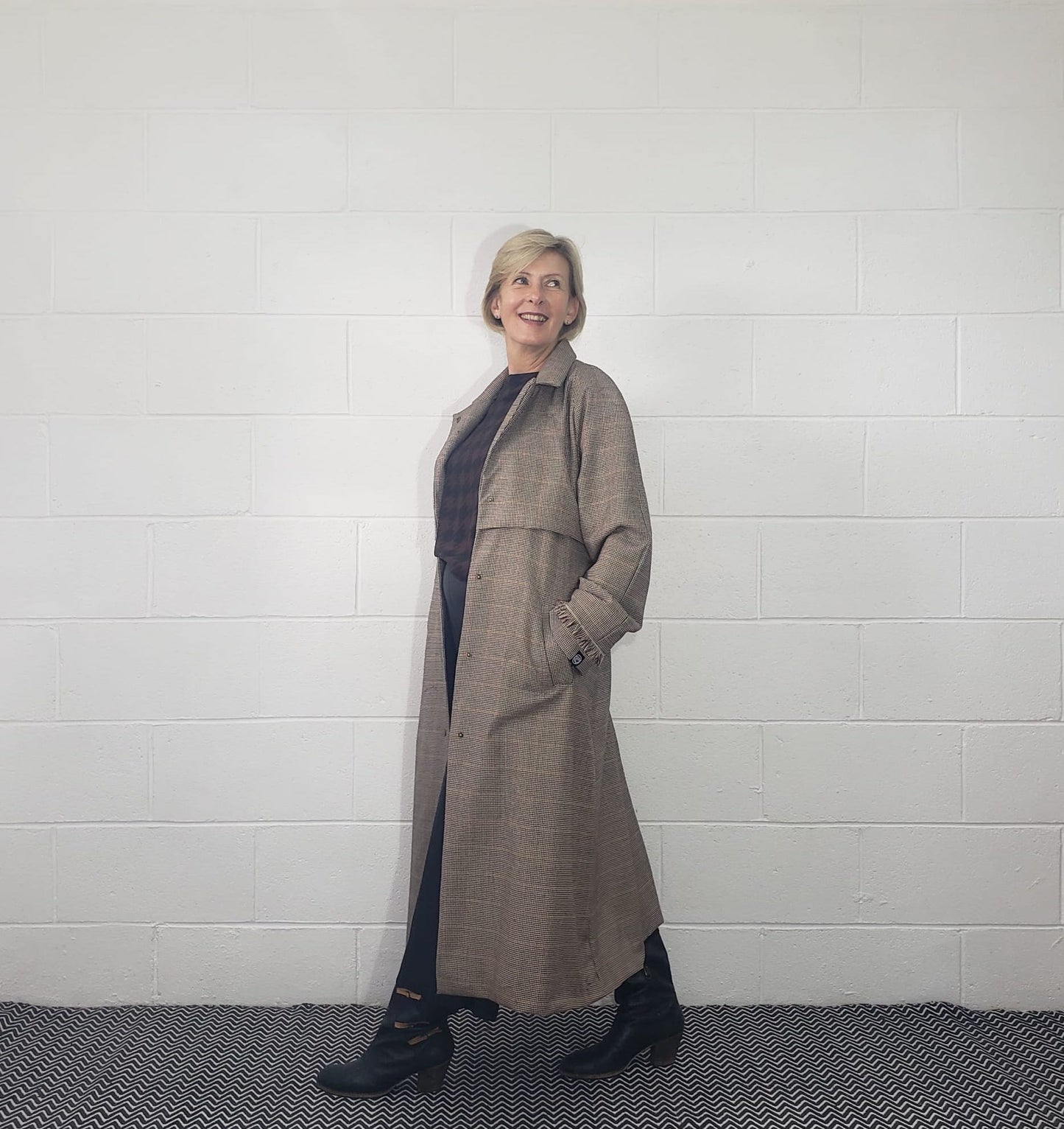 Houndstooth Trench Coat