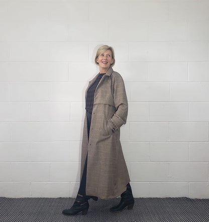 Houndstooth Trench Coat