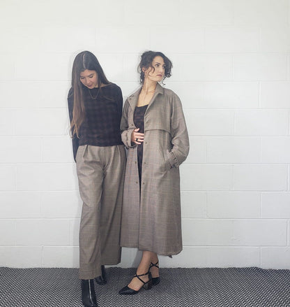 Houndstooth wide leg trousers