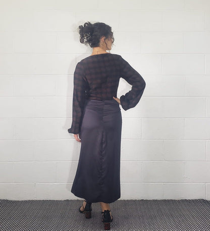 Houndstooth silk blouse