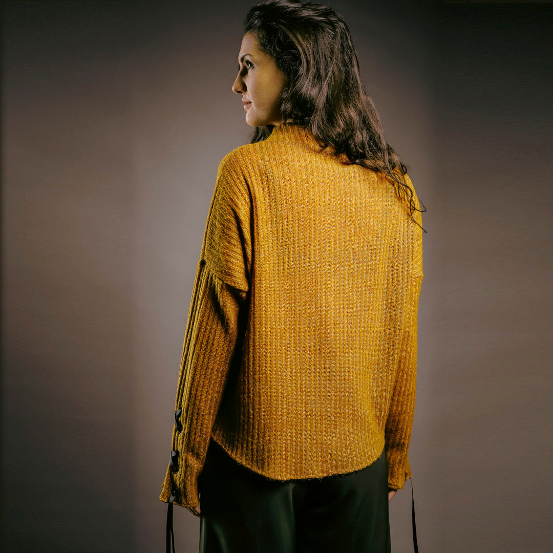 Mustard and grey jumper shop